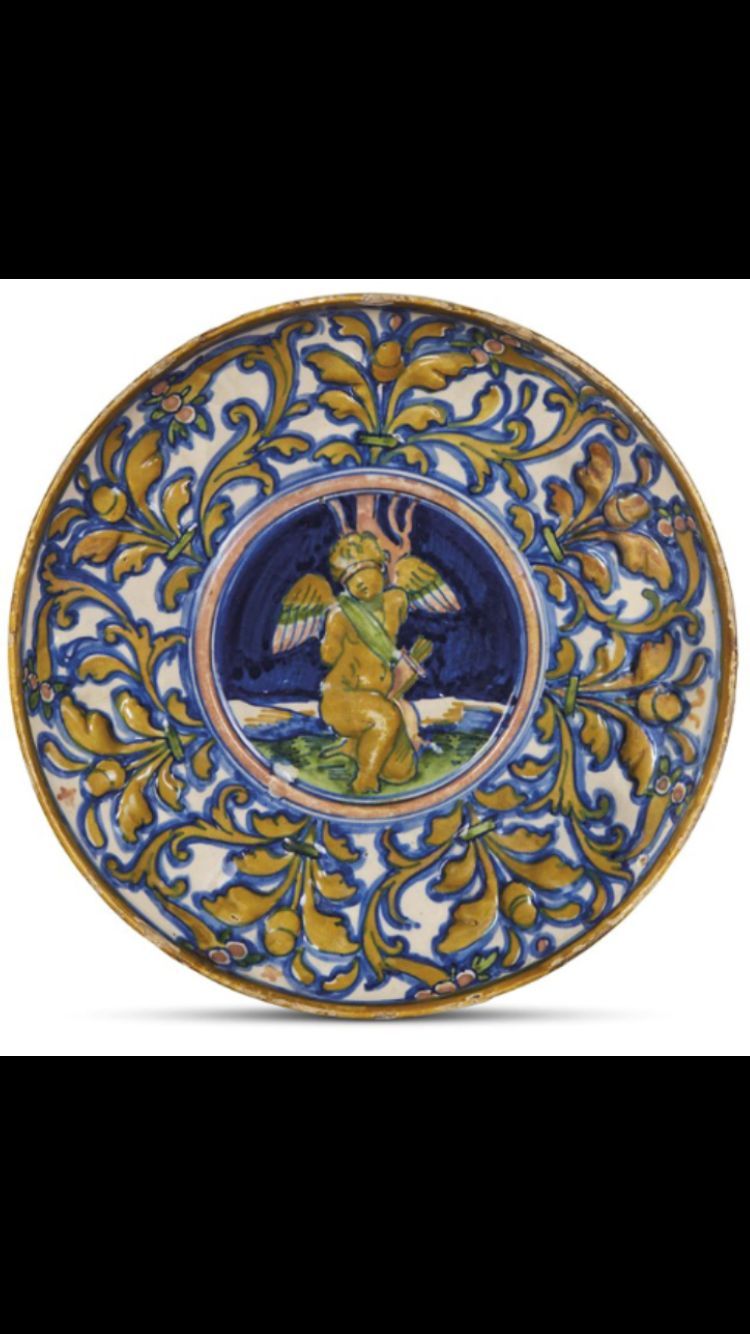 Piatto a lustro rubino e oro