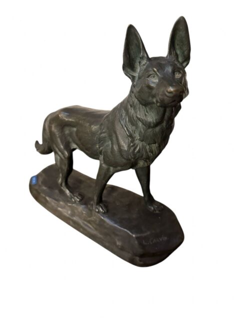Lupo in bronzo firmato L. Carvin