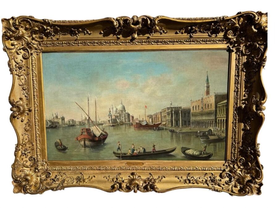 Dipinto olio su tela raffigurante veduta di Venezia